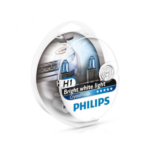 Σετ Λαμπτήρων Αλογόνου H1 Philips Crystal Vision - 12258CVSM